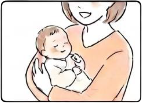 ③ 赤ちゃん抱く様子